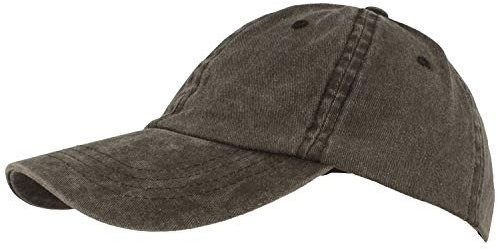 Breiter Baseball Cap Basecap Sonnen Kappe 100% Baumwolle Größenverstellbar & Waschbar - Schwarz