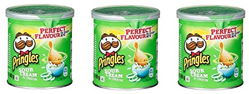 3x Pringles Sour Cream & Onion Patatine Sauerrahm & Zwiebel 40g Kartoffel chips