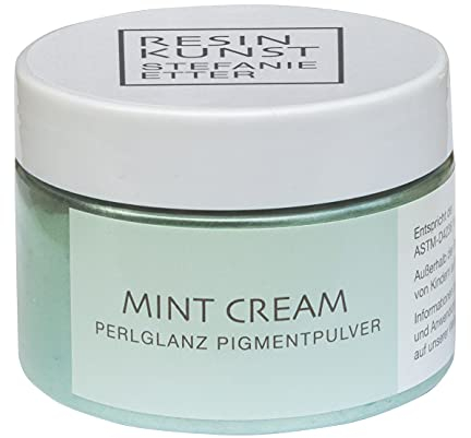 Resin Kunst Perlglanz Pigmentpulver, Mint Cream, 50 g, Mica Pulver, Farbpigmente, Farbe für Kunstharz, Epoxidharzfarbe in Mint