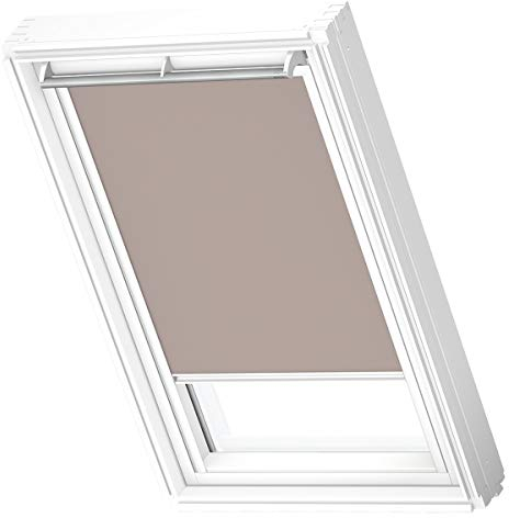 VELUX Original Dachfenster Verdunkelungsrollo für UK04, Hell-Taupe, mit Weißer Führungsschiene