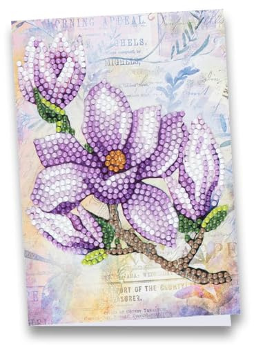 Ideen mit Herz Diamond-Painting-Grußkarte | Din B6 (11,5 x 16,5 cm) | 370 g/m² | inkl. Umschlag & Werkzeug (Magnolie)