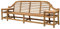 Teako Design Parkbank Gartenbank Rosario mit Seitentischen Teak Massivholz Breite 304 cm