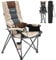 XGEAR Adjustable Oversized Camping Chair High Luxury Padded Seat Hard Arm Chair with Cup Holder, with Lumbar Back Support 400 LBS High Back Camping Chairs for Adult for Outdoor Garden Picnic