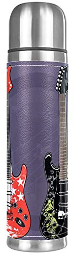 Bouteille isotherme pour guitares électriques - Bouteille d'eau compacte en acier inoxydable - Tasse de voyage - 500 ml