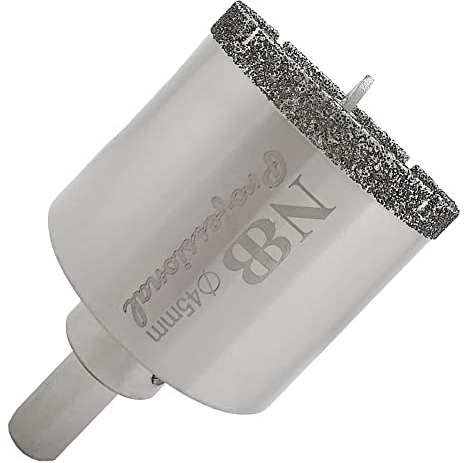 NBB Brocas de diamante con vástago triangular, corona diamante, taladrar en húmedo en mármol, piedra lujo, cerámica, granito, azulejo, vidrio, tec. galvanizada, en taladros de cable o sin cable(45mm)