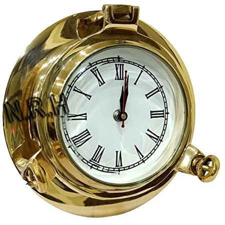 Marine Brass Ship Porthole Analog Clock Nautical Wall Clock Home Decor