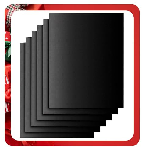Bz&Rl BBQ Accessory BBQ Mats Set of 6 BBQ Grill Mat Oven Mat Nonstick Reusable Barbecue Baking Mat Cooking Mats for Electric Grill Gas Charcoal BBQ Easy to Clean Includes 10 Silicone Paper Sheets