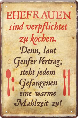 schilderkreis24 Blechschilder Kollektion 20x30cm – Lustige Sprüche für Mann & Frau, Humorvolle Wanddeko und Geschenkideen (Ehefrauen sind verpflichtet)