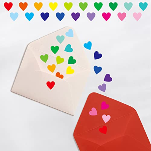 1810 Stück herzförmige Aufkleber, 19 Designs, selbstklebende Liebes-Dekorationsetiketten in Verlaufsfarbe, Verwendung für Valentinstag, Urlaub, Geschenke, Hochzeit, Jubiläum (je 1.3cm, 10 Blätter)