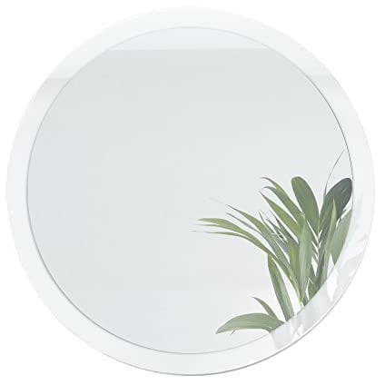 Vladon Spiegel Globe 80 cm, Made in Germany, dekorativer runder Wandspiegel für Flur und Wohnzimmer mit MDF-Rahmen in Weiß Hochglanz