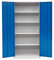 furni24 Aktenschrank, fertig montiert, 195x92x42cm, Stahlflügeltürschrank Materialschrank, Abschließbarer Spind, Aktenschrank mit 5 Fächern, Werkzeugschrank, Mehrzweckschrank, Universalschrank, blau…