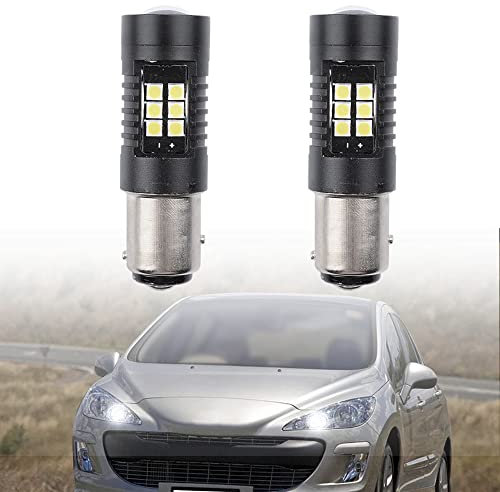 Nslumo P21/5W LED Drl Feux Diurnes Ampoules Pour Peugeot 308 408 3008 5008 RCZ Pour Citr.oen C4 II DS4 BAY15D 1157 Lumière Du Jour, Drl Feux Diurnes P21/5W Led Feu De Stationnement