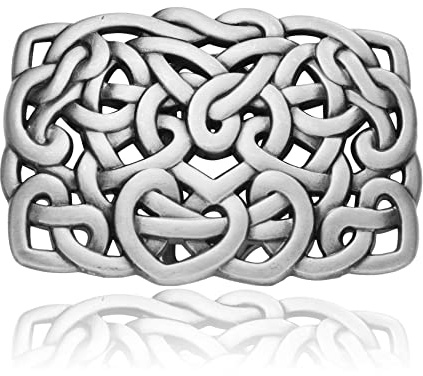 BBOTEN Keltic Knot Western Gürtelschnallen, Keltische Gürtelschnalle Herz Gürtelschnallen für Frauen Mädchen Kleine Größe, silber, Small