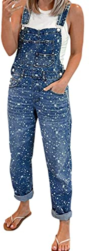 Latzhose Damen Arbeitshose Stretch Lang 90Er Arbeitskleidung Kurzgröße Jumpsuit Sommer Ärmellose Arbeitshose JeansStretch Lässig Große Größen Overall Sommerhose Garten Trägerhose Arbeitslatzhose
