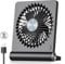 Koonie USB Fan, Strong Wind Ultra Quiet Small Desk Fan 220° Tilt Folding 3 Speeds Adjustable USB-C Powered Personal Fan for Home Office Desktop Black