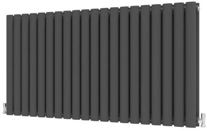 Radbliss Oval Column Horizontal Radiator 600x1180mm Anthracite Double Central Heating Designer RAD