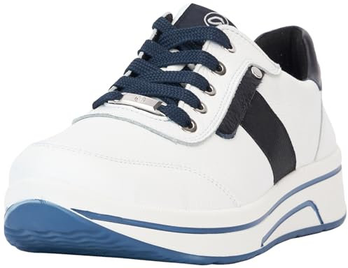 ara Damen Sapporo Sneaker, Weiss,BLAU, 38.5 EU Weit