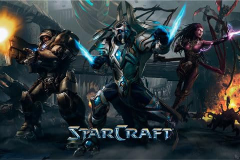 empireposter Starcraft - Legacy of The Void - Videospiel Strategiespiel Poster Plakat - Grösse 91,5x61 cm + 2 St Posterleisten Kunststoff 93 cm transparent