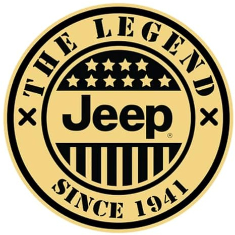 Jeep The Legend Auto Aufkleber, Siebdruck-Vinyl-Aufkleber, rund, 10,2 x 10,2 cm