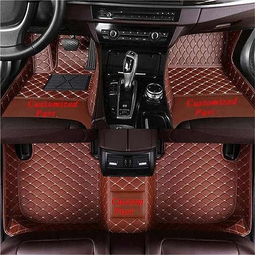 Anpassen Fußmatten für Seat Ateca Arona Ibiza Leon Alhambra PU-Leder Auto Fussmatten Set Allwetter wasserdichte rutschfeste Teppich?Braun?