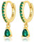 Ohrringe Gold Hängend Goldene Ohrringe Damen 1 Pair Ohrringe Grüner Stein Wassertropfen Hypoallergic Ohrringe Grün für Mädchen Frauen 12mm