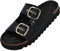 Palado Pantoletten Damen Korfu Niete by Sila Sahin - gefertigt in Spanien - elegante Oberfläche - Veloursleder-Decksohle - ergonomisches Weichfußbett - EVA-Sohle Schwarz UK3,5 - EU36