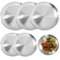 HJYDGJ 5 Stück Edelstahl Rundes Geschirr Stainless Steel Round Tableware Edelstahl Camping Teller Stabile Edelstahlteller Campingteller Edelstahl Teller Barbecue Dish - Φ 20cm × 3 / 17cm × 2