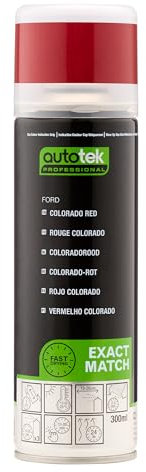 AutoTek Professional Exact Match Car Spray Paint, Ford Colorado Red Aerosol Spray, 300 ml