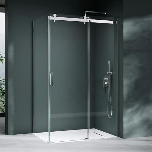 Mai & Mai Duschkabine 90x110 cm Eckdusche Dusche mit Schiebetür Sicherheitsglas 8mm ESG beidseitige NANO-Beschichtung Dusche R-17