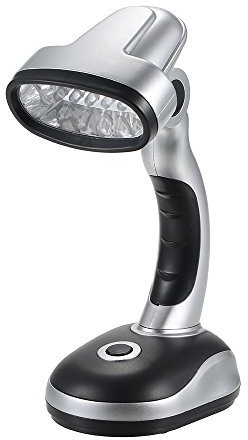 SIBOMTEX Lampe de bureau portable 12 LED 3 piles AA Angle d'éclairage réglable pour les étudiants travaillant et la lecture