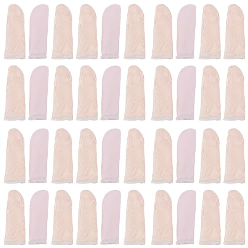 FERCAISH 50 Stück Wiederverwendbare Fingerlinge, Baumwolle Fingerschutz, Fingerling Verband, Schnittfester Fingerkuppenschutz, Rutschfeste Fingerschützer, für Gärten Küchen Skulpturen