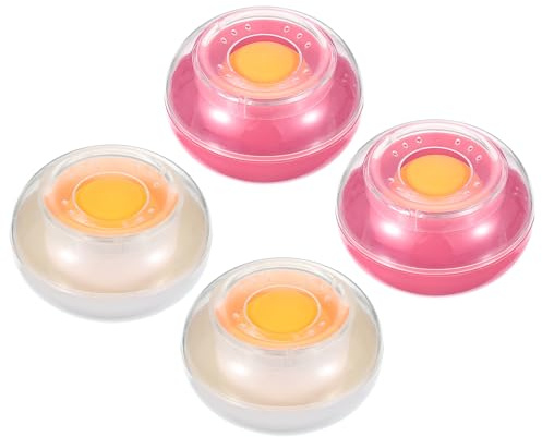 PATIKIL Fingertip Moistener, 4 Pcs 3 Inch Plastic Reusable Non-Slip Finger Moistener Finger Damper for Bank Papers Bills Documents Counting, Pink/White