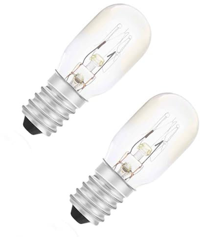 15W Scentsy Light Bulb Warm White 2700K, E14 Small Screw Oven Bulb, Salt Lamp Bulbs E14 SES Small Edison Screw, T20 Tubular Incandescent Bulb for E14 Pygmy Sewing Machine Light Fridge Bulb (2-Pack)