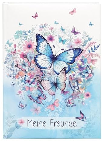 goldbuch 43 155 Freundebuch Schmetterlingsgarten, Freundschaftsbuch DIN A5 mit 84 illustrierte Seiten, für Kita, Hort und Grundschule, für Beste Freunde in der Schulzeit, Kunstdruck Einband