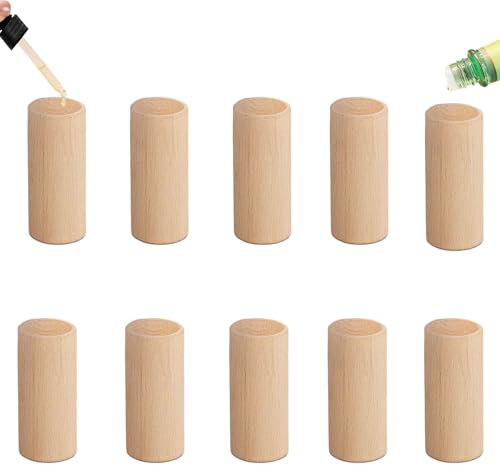 Diffuseur Huiles Essentielles Bois, 10 Pièces Diffuseur Huile Essentielle, Galet Diffuseur Huile Essentielle, Diffuseur D'aromathérapie De Forme Cylindrique en Bois pour Bureau De Voiture