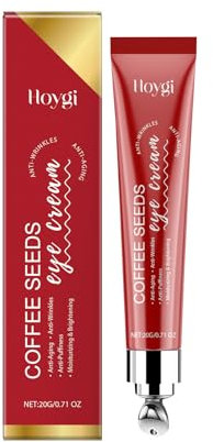Katyjun Koffein Augencreme Gegen Falten und Augenringe, Feuchtigkeitsspendendes Augencreme Gegen Tränensäcke für Männer und Frauen, 20g