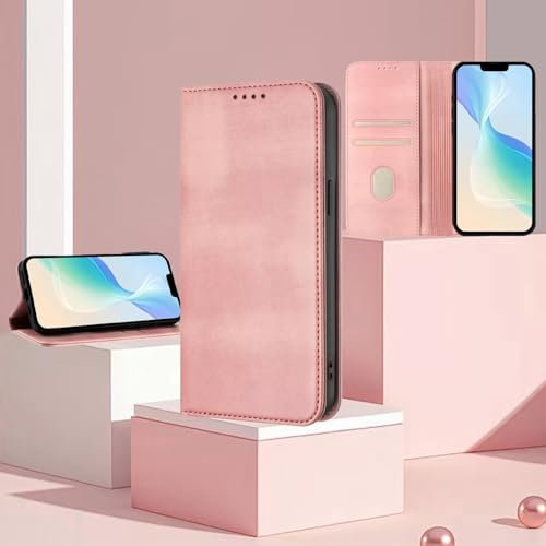 xinyunew Handyhülle für iPhone 6/iPhone 7/iPhone 8 Hülle Leder Premium Klappbar Flip Wallet Phone Cover mit Magnet Kartenfach Standfunktion Schutzhülle,360° Schutz Stoßfest,Rose