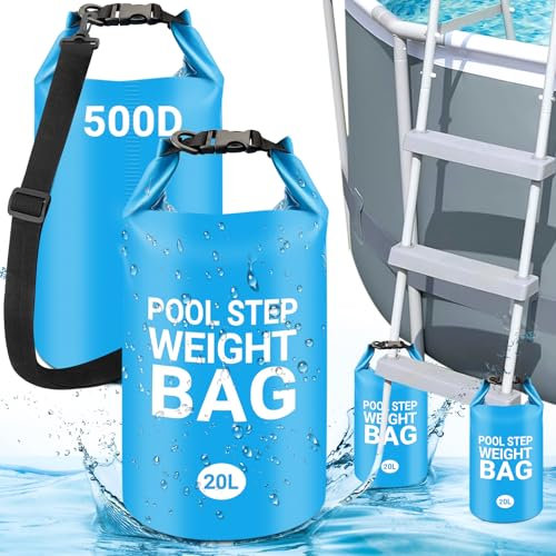 Universal-Gewichte, 40 l, 500D, PVC, Poolleiter-Gewichte für oberirdische Pools, robuste Schwimmbad-Sandsäcke, faltbar, wasserdicht, Trockensack, Rucksack, einfach und schnell zu befüllen, 45,4 kg