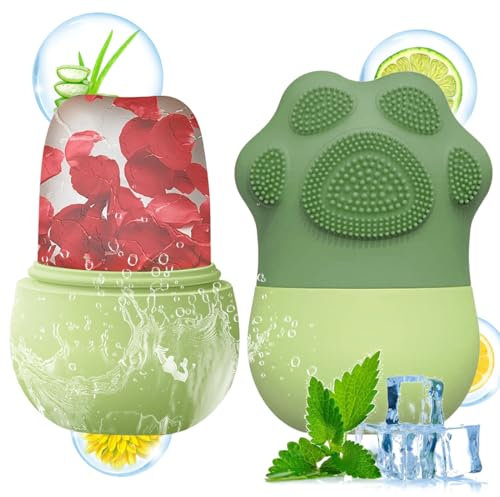 Ice Roller, Eiswürfel Gesicht, Facial Eisroller, Wiederverwendbar Ice Roller Gesicht, Silikon Eis Gesichtsroller, Facial Ice Roller für Pore Verkleinern, Falten Aufhellen, Hautpflege