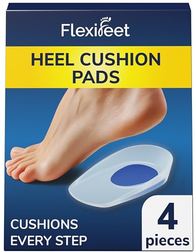 FLEXIFEET Talloniera in Silicone 4pz - Plantari per Tallonite, Talloniera per Tendinite D’Achille, Talloniere, Plantare, Solette, Gel, Soletta, Tallone