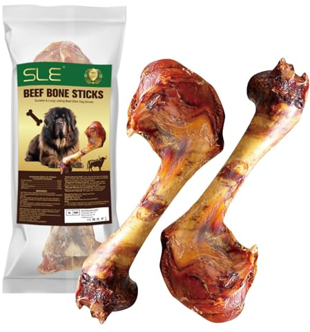 Manzo Osso masticabile per cani, Naturali Bisonte stick per la pulizia dei denti, Snack premio Ossa da masticativo per cani (S, Manzo)