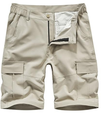 BOLUOBAO Kurze Arbeitshose Herren Cargo Hose mit Großen Taschen Atmungsaktive Sommerhose für Outdoor Alltag