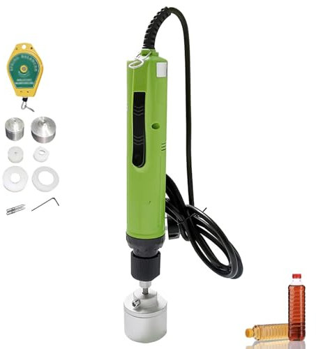WUCIOA Handheld Bottle Capping Machine, 900RPM Electric Screw Capper with 2 Screw Cap Head, Torque Range 3-30 Kgf.cm, 30-90 Bottles/min, Portable Bottles Capper Sealer for 10-50mm Bottles Cap