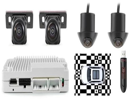 Car Backup Camera Car 3D 360 Degree View Panoramic System Camera Parking Omnidirectional Monitor Video Recorder DVR Car Camera(With Calibration 64G)