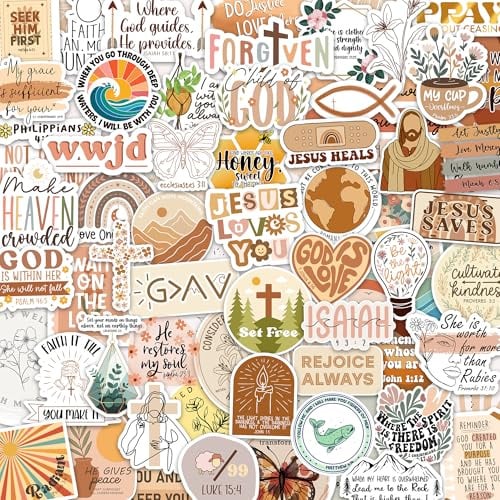 160 Stück Boho Christliche Aufkleber, Wasserdichte Therian Stuff Vinyl Decals, Christliche Deko für Kinder, Teenager, Lehrer für Wasserflasche, Laptop, Bibel (Therian)