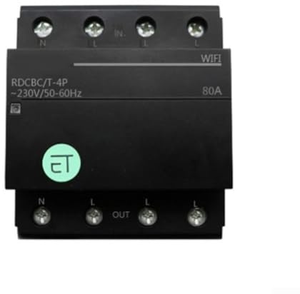 Interruptor de relé de temporizador inteligente, interruptor de circuito de control de aplicación WiFi, interruptor programable trifásico 4P 63A 80A para el hogar (4P-63A)