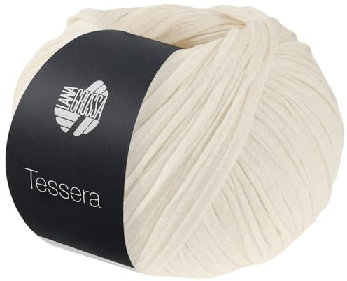 LANA GROSSA Tessera | Hochwertiges, schmales Baumwoll-Bändchengarn in matter-papierfeiner Optik | Handstrickgarn aus 100% Baumwolle | 50g Wolle zum Stricken & Häkeln | 115m Garn FB 19