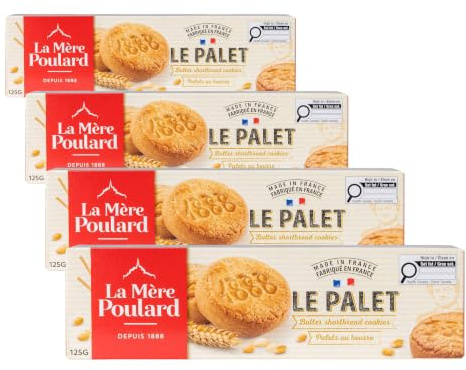 La Mère Poulard, Galletas Sablés de Mantequilla - Cajita 46,8 gr (Paquete de 4)