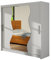 Kleiderschrank mit Spiegel Begas, Schwebetürenschrank, Schiebetürenschrank, Modernes Schlafzimmerschrank, Garderobe, Schlafzimmer (Weiß)