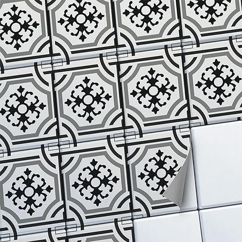 CREATISTO Fliesenaufkleber Fliesenfolie Mosaikfliesen - Stylische Sticker Aufkleber für Fliesen I Klebefliesen Deko Folien für Fliesen Ornament in Bad u. Küche (15x20 cm I 30 -Teilig)